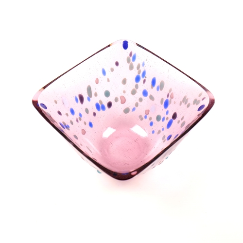 Pink fused glass bowl