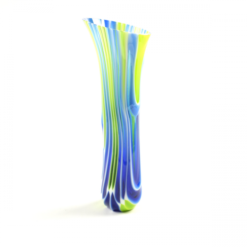 midnight in spring blue and green textured tall narrow vase