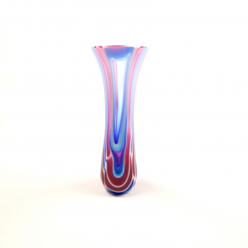Pink and blue glass vase