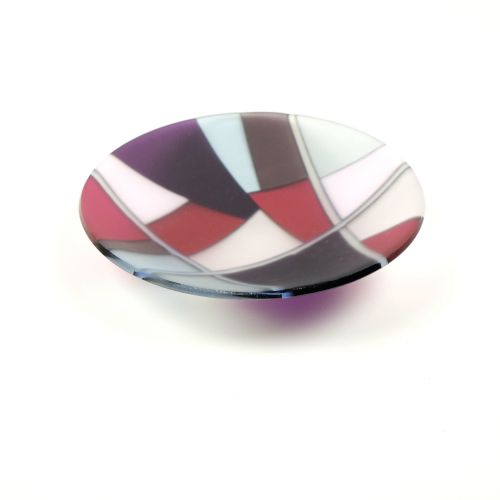 Pink and purple glass bowl