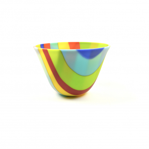 striped glass bowl