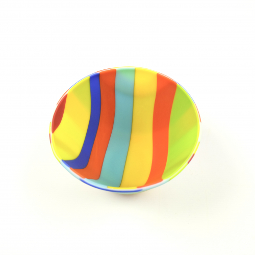 striped glass bowl