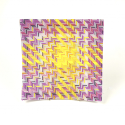 Lavender in Plaid pink, purple and yellow plate